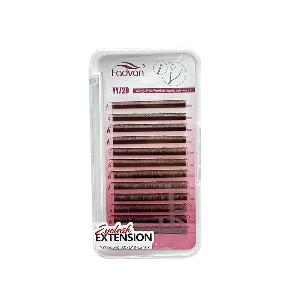 Cílios Fadvan Lashes YY Brown 2D 0.07D 8-12mm Mix