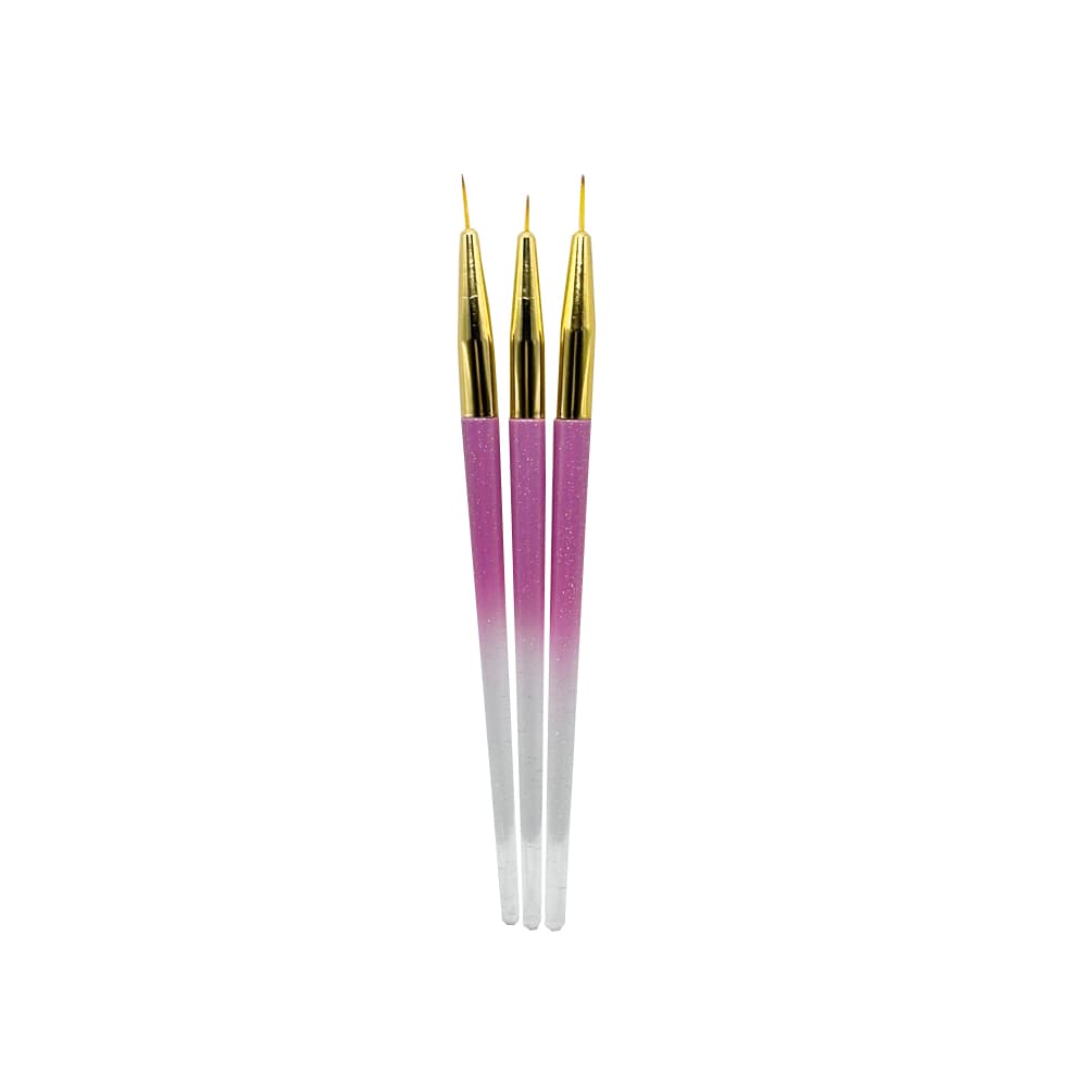 Kit Pinceis Fino Glitter Lilas 3 unidades