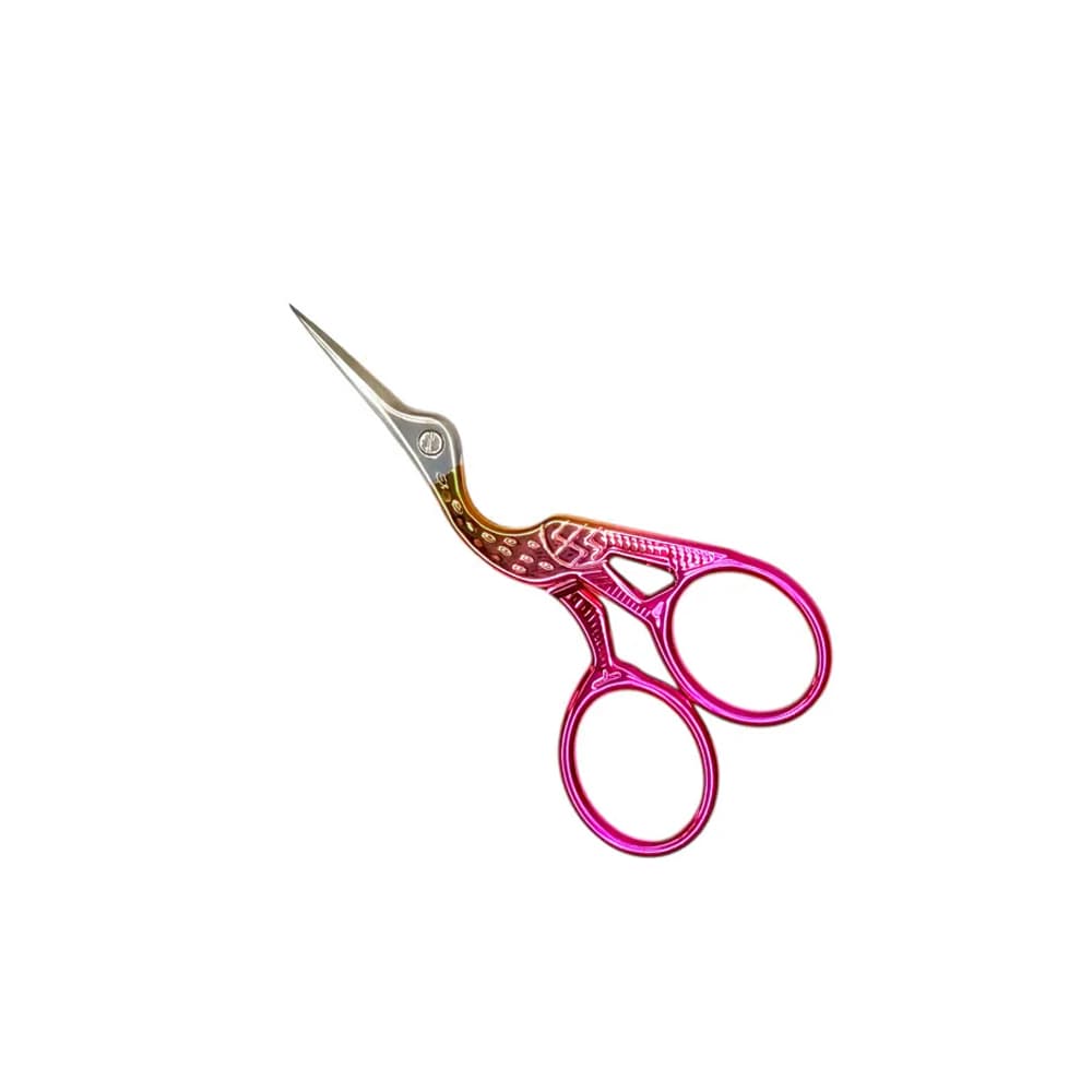 Tesoura Pássaro Rosa e Dourada