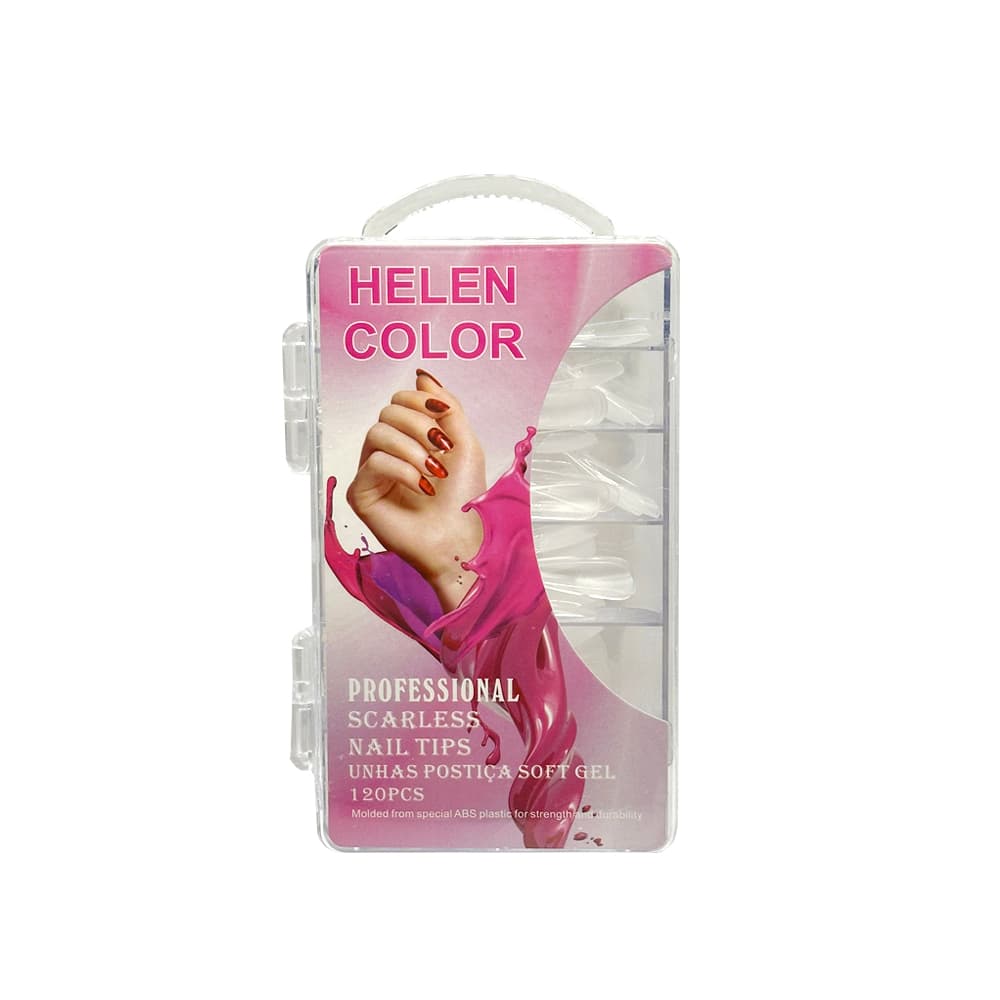 Postiça Soft Gel Bailarina Curta Transparente Helen Color 120 unidades