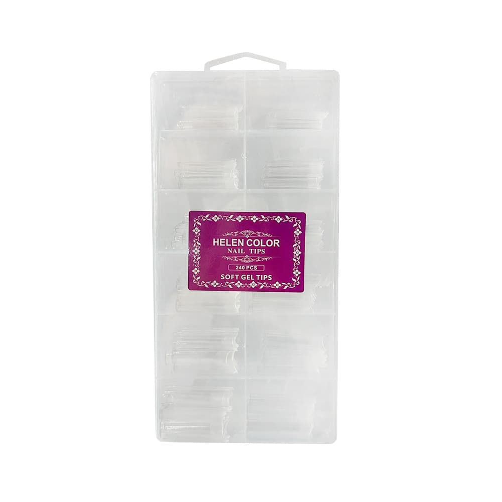 Tips Soft Gel Sorriso Base Fosca Transparente Helen Color 240 unidades