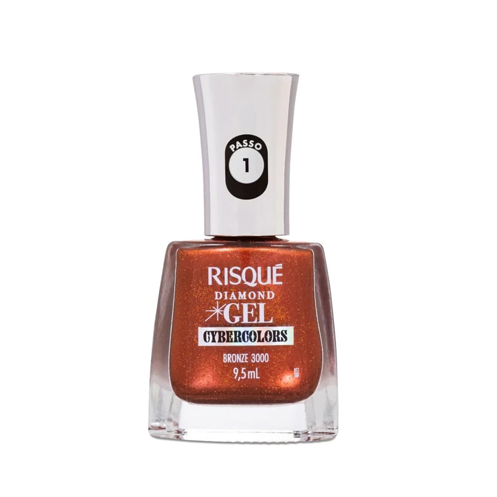 Esmalte Risque Diamond Gel Bronze 3000 Cybercolors 9,5ml