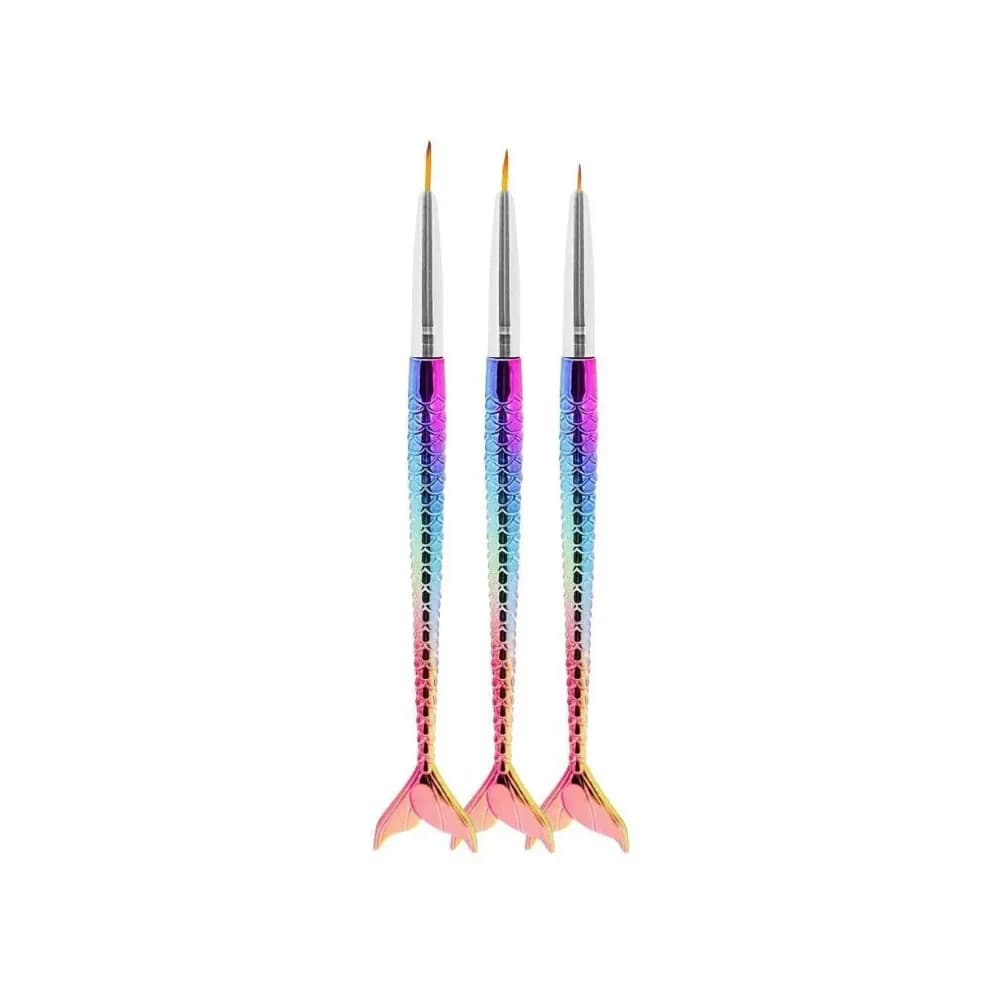 Kit Pincel Fino Decoração Sereia 3 Unidades