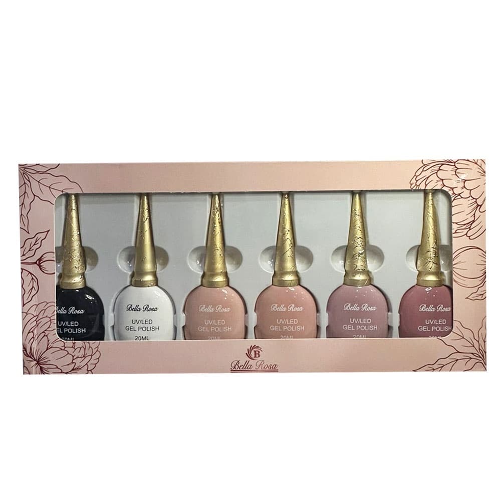 Kit Esmalte em Gel Bella Rosa Luxo 6 Unidades