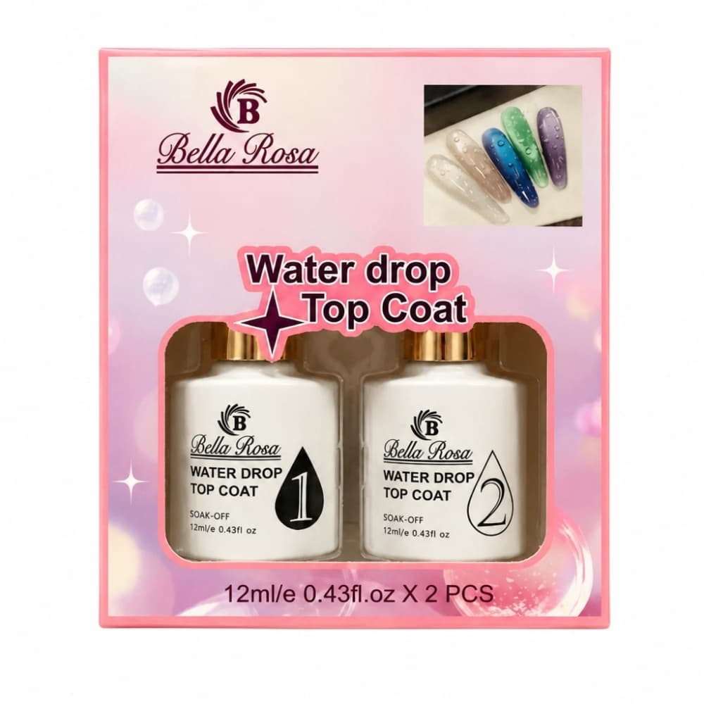 Kit Top Coat Efeito Gota Bella Rosa 2 unidades