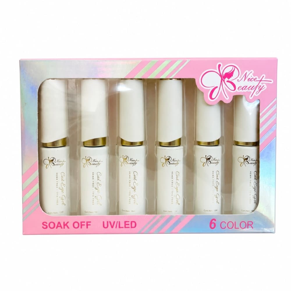 Kit Esmalte em Gel Nice Beauty Cat Eye 6 unidades