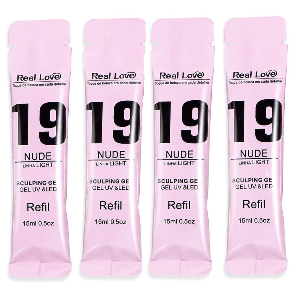 Kit 4 Géis Real Love Nude 19 Refil 15ml