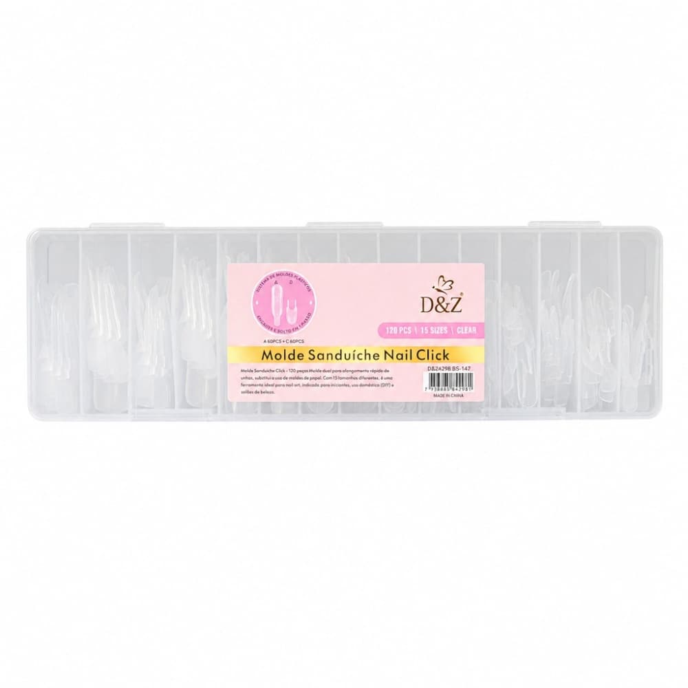 Molde F1 Sanduíche Nail Click DZ 120 unidades