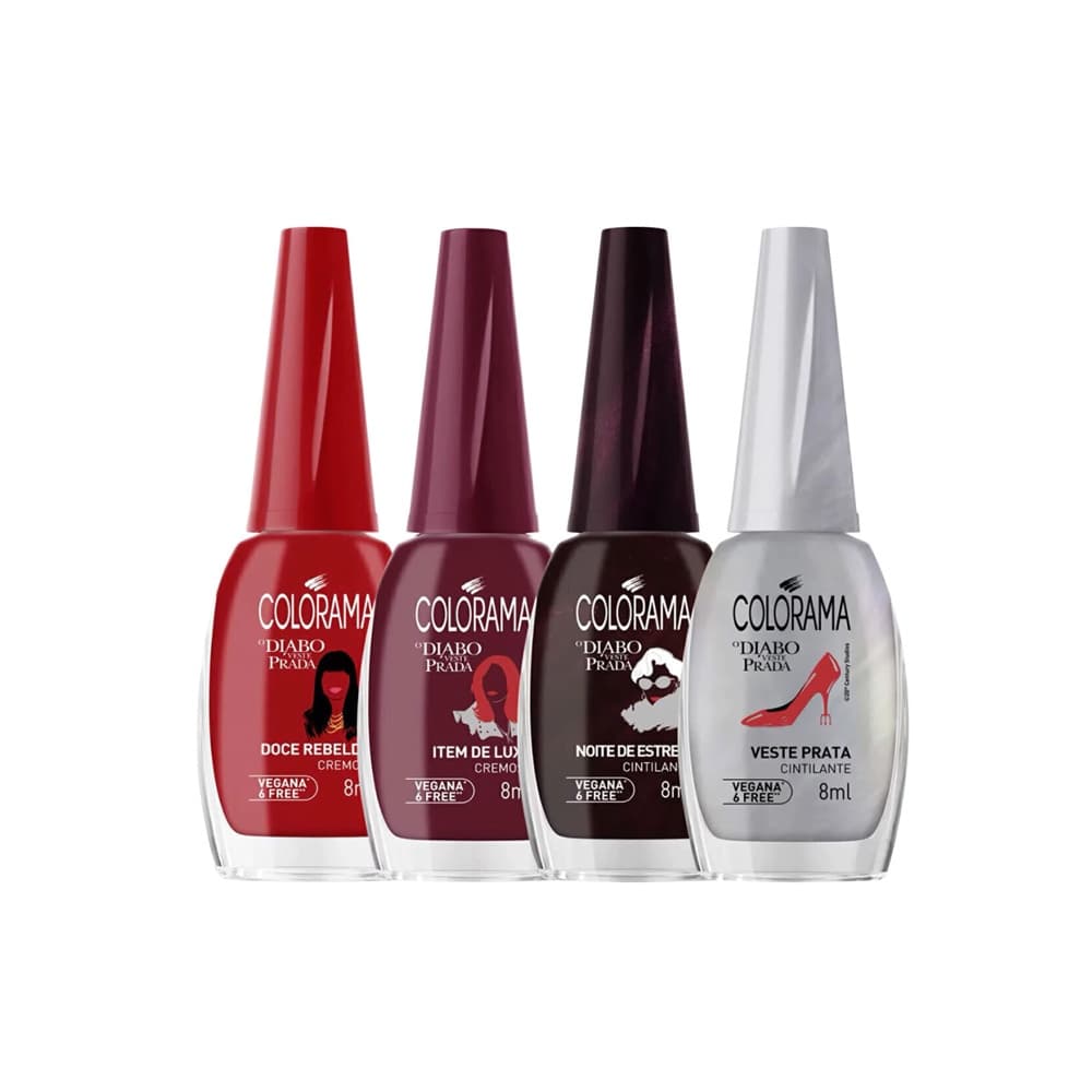 Kit Esmalte Colorama Coleção O Diabo Veste Prada 4 unidades