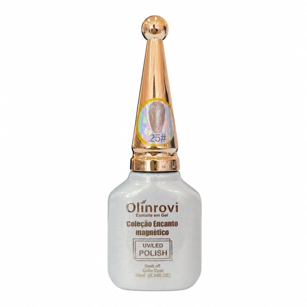 Esmalte em Gel Coleção Encanto Magnético Olínrovi Rosê Gold 10ml 025