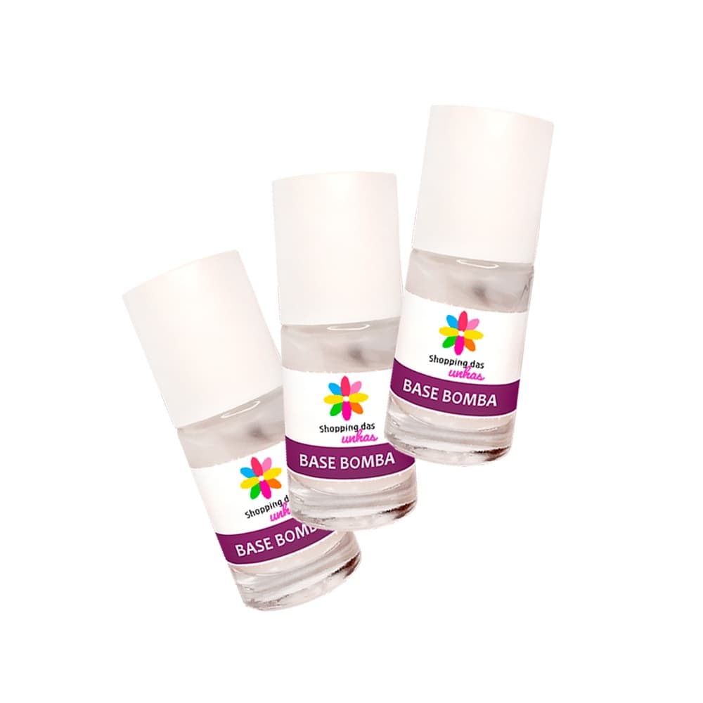 Kit 3 Bases Bomba Shopping das Unhas 10ml
