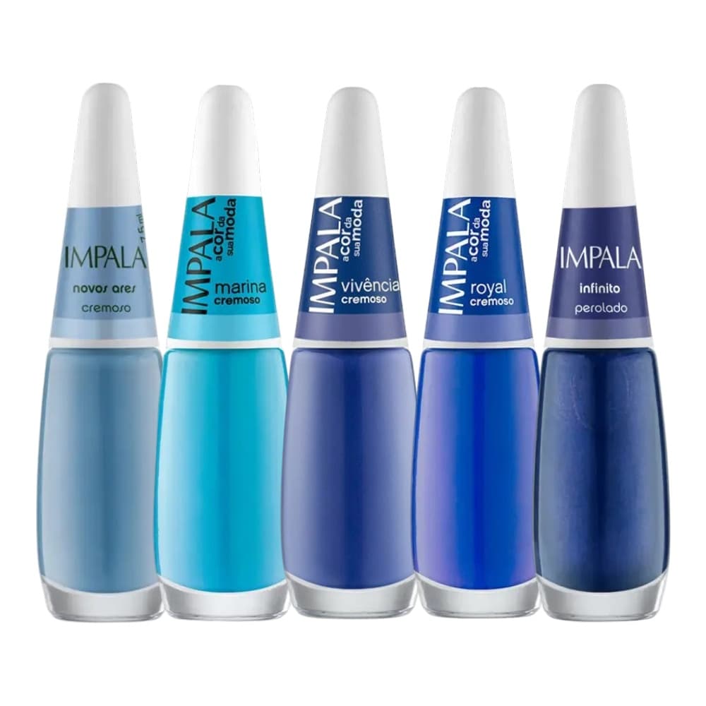 Kit Esmaltes Impala Azul 5 unidades
