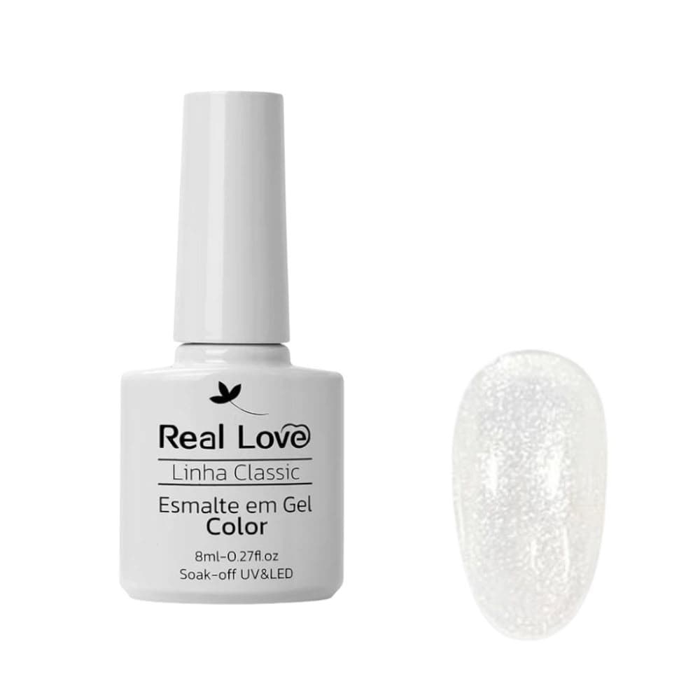 Esmalte em Gel Real Love Classic Prata Cintilante 8ml 150