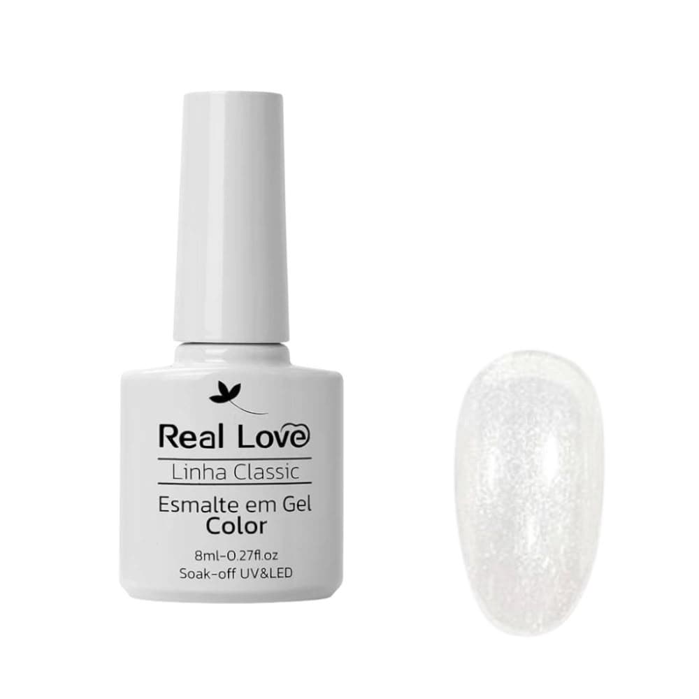 Esmalte em Gel Real Love Classic Prata Cintilante 8ml 089