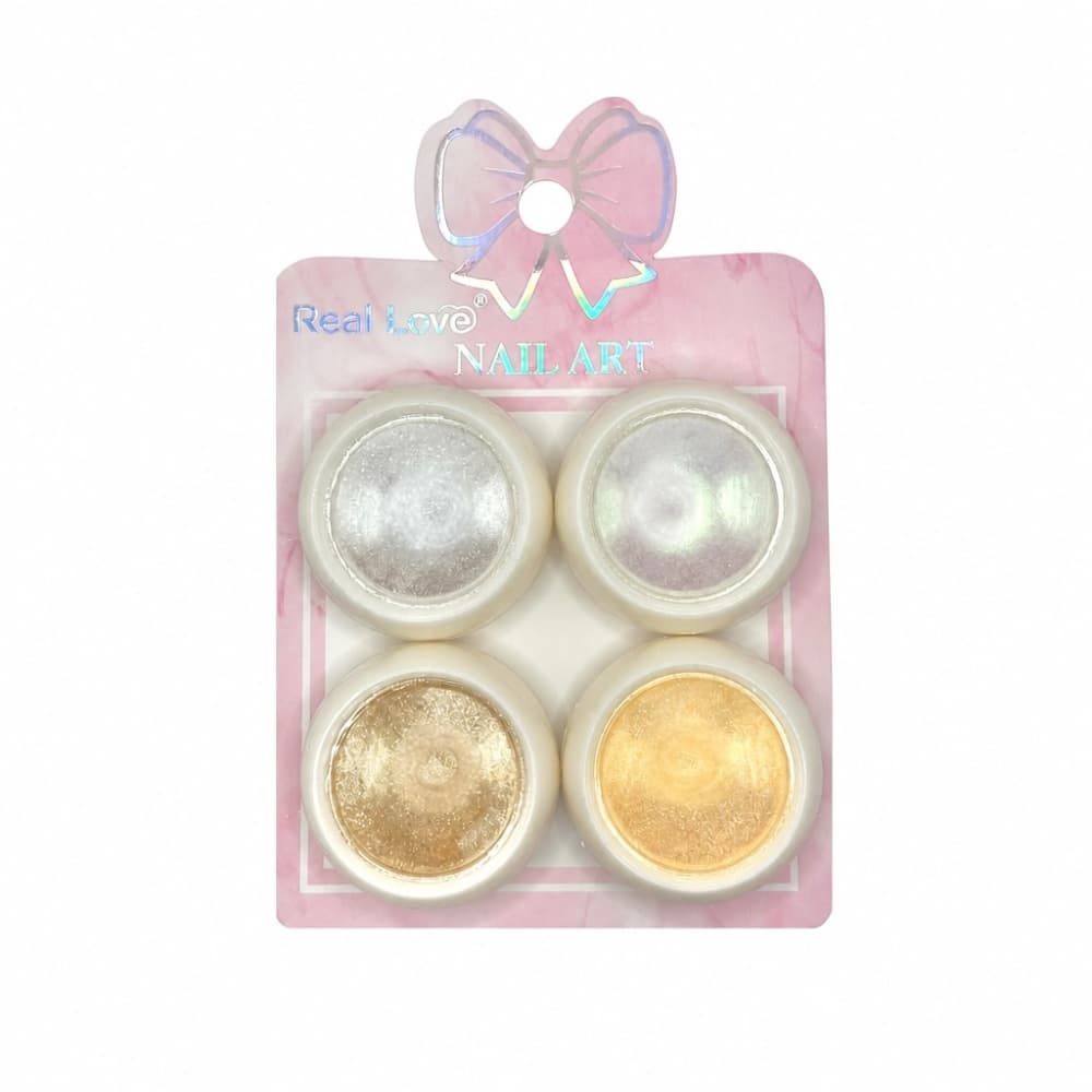 Kit Po Cromado com Glitter Real Love 4 unidades