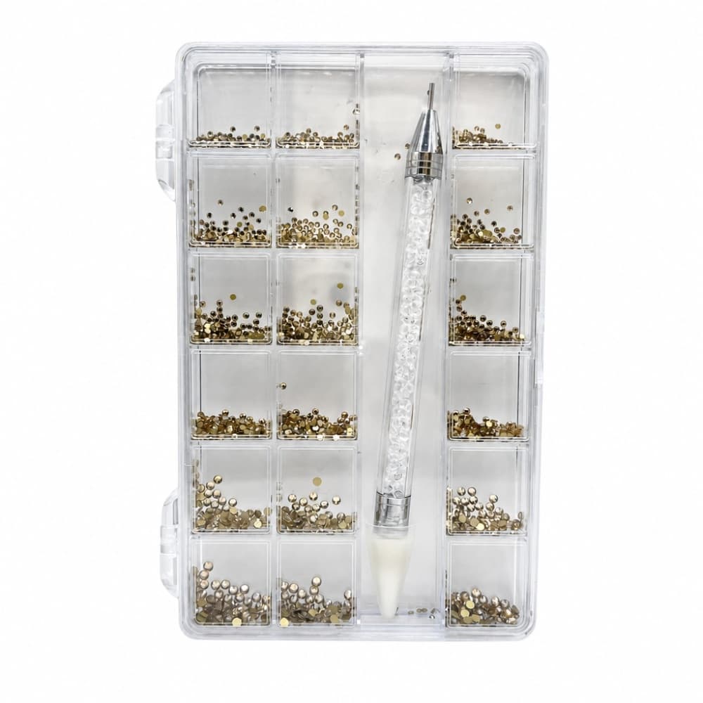 Kit Caneta e Strass Bronze Real Love