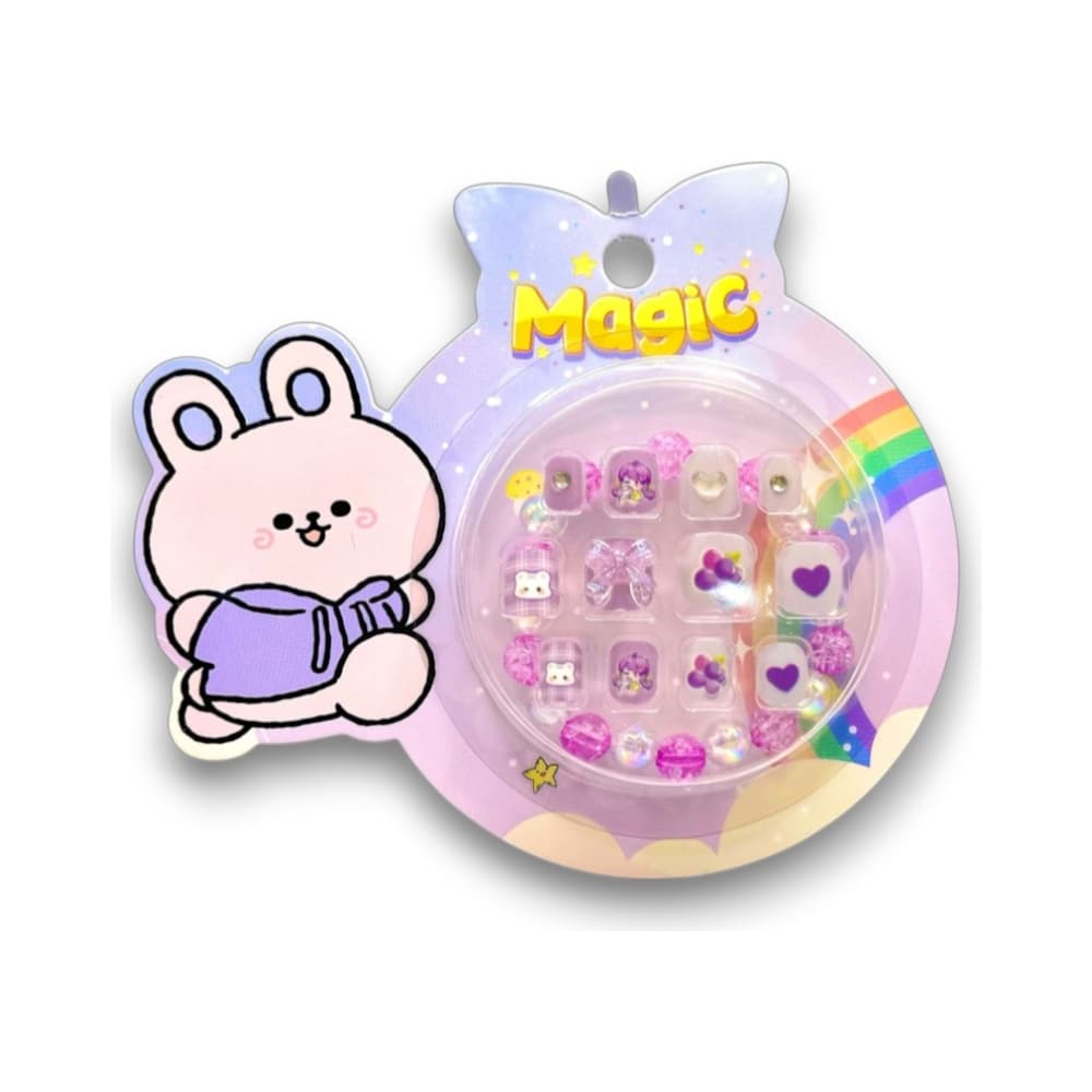 Postiça Infantil Com Pulseira Lilás 12 unidades