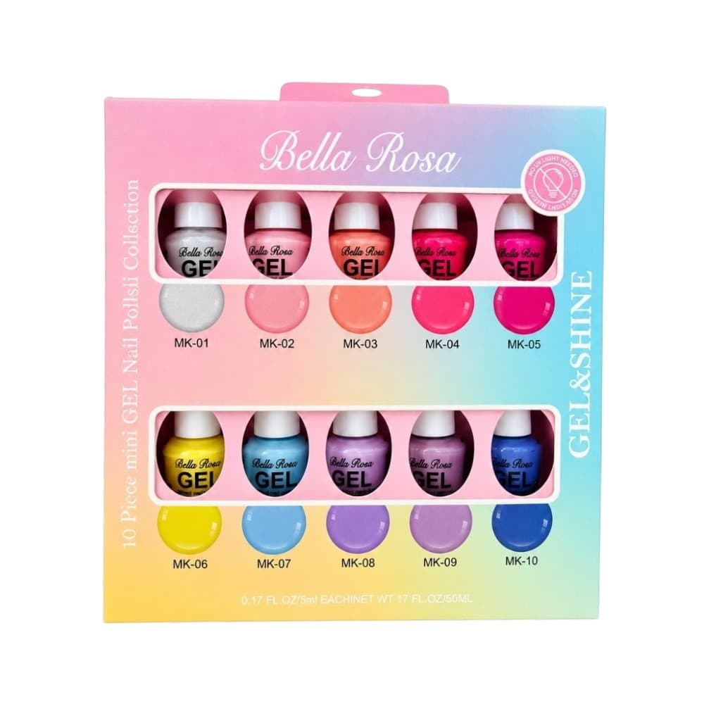 Kit Esmaltes Tradicionais Bella Rosa Tons Pasteis 10 unidades