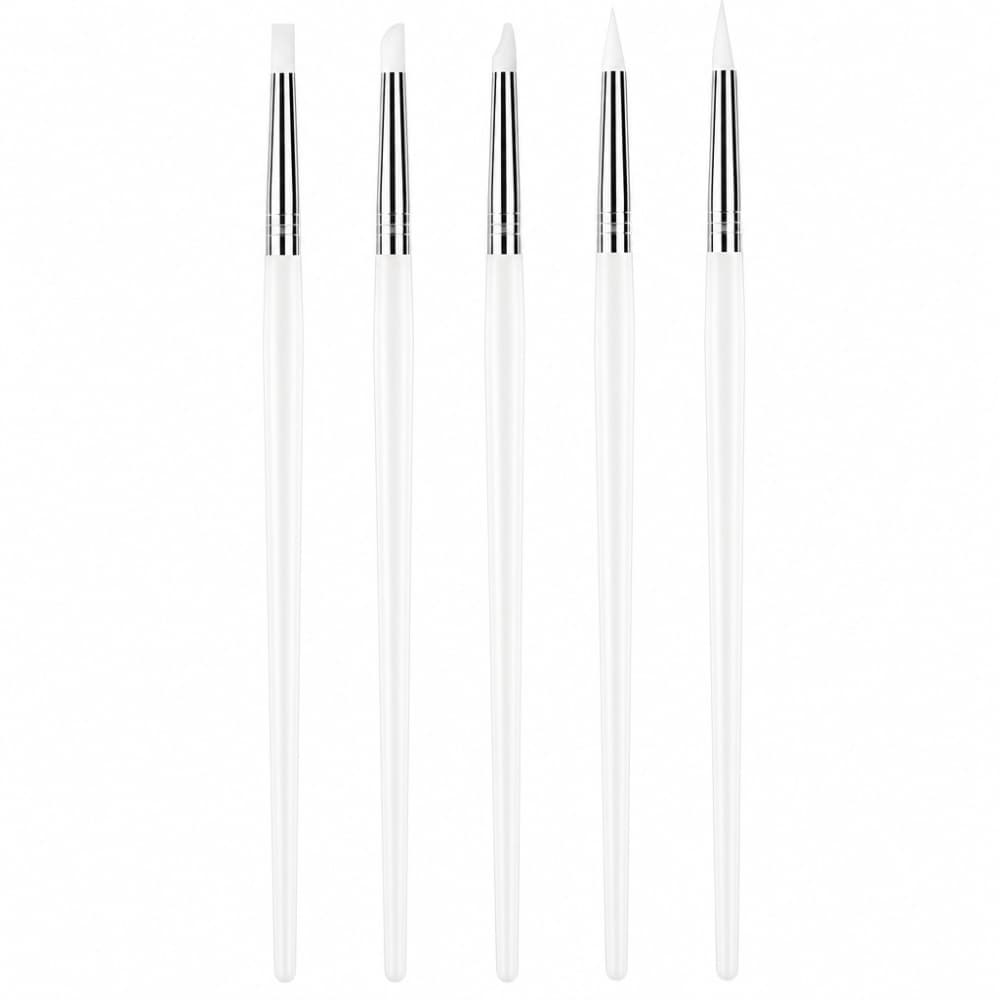 Kit Pinceis de Silicone Para Decoração 3D com 5 unidades