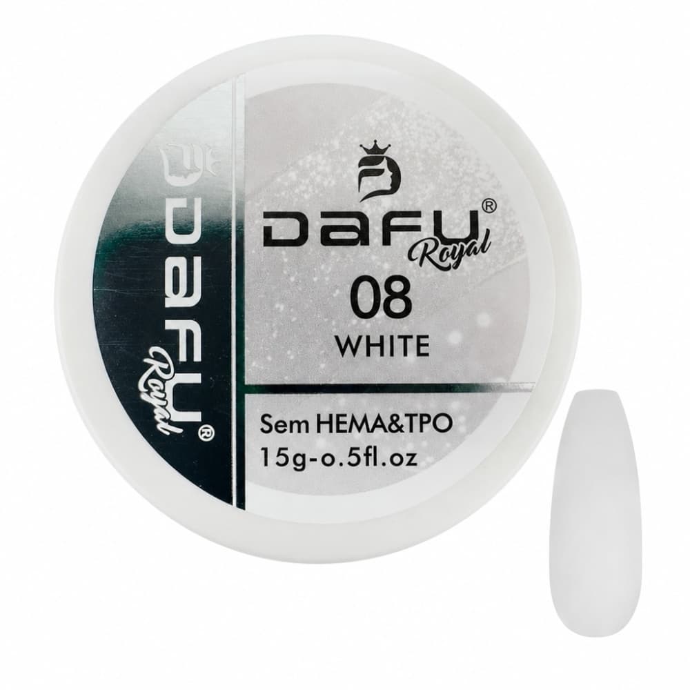 Gel Construtor com Glitter White 08 Dafu 15g