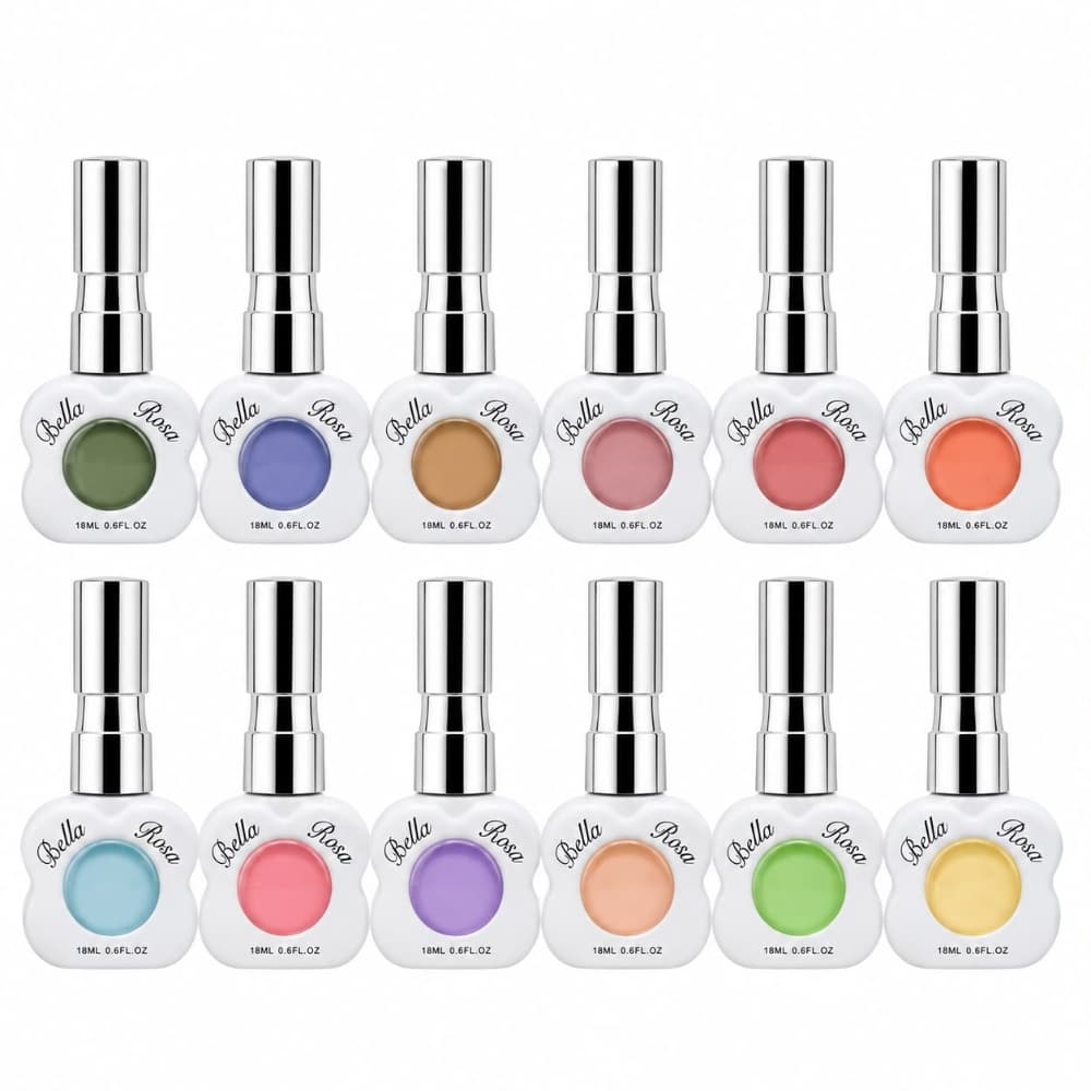 Kit Esmaltes em Gel Coleção Sugar Cloud Bella Rosa 12 unidades