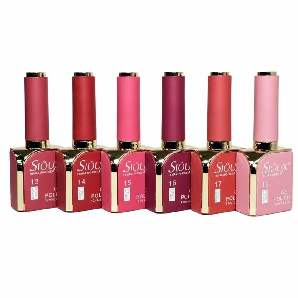Kit Esmaltes em Gel Sioux Wine Heart Rose 6 unidades